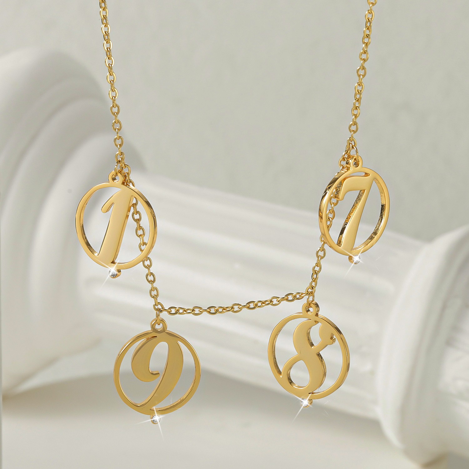 Initial Letter Necklace 18K Gold - Pas Halo Multi Initial ketting diamanten