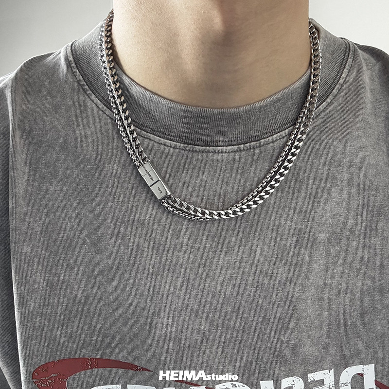 Cuban Link Chain 12Mm - Hiphop Titanium Staal Dubbele Cubaanse Ketting