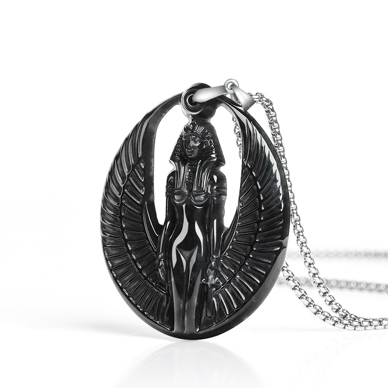 Necklaces - Myanmar Jadeïet Isis Hanger Ketting Natuurlijke