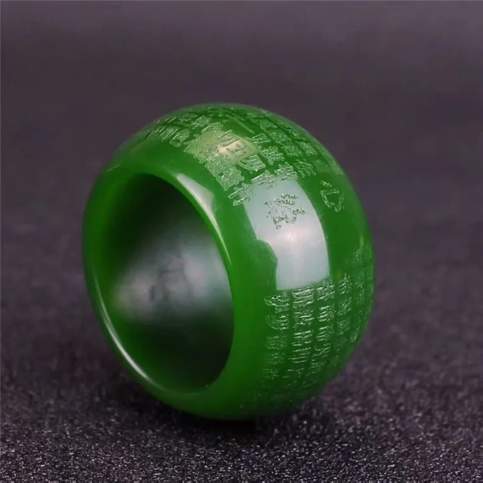 Rings - Natuurlijke Groene Jade 22mm Ring Hart