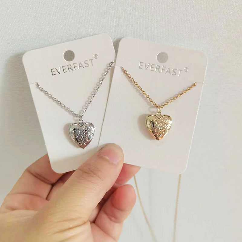 Heart Locket Necklace Photo - 1Pc Klein Hart 14Mm Fotolijst Hanger