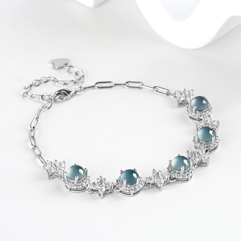Bracelets - Blauwe Myanmar Jadeïet Armband Natuurlijke Birmese