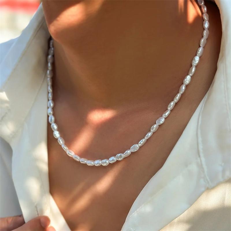 Pearl Choker Necklace Vintage - Nieuwe Mode Eenvoudige Imitatie Parel Choker