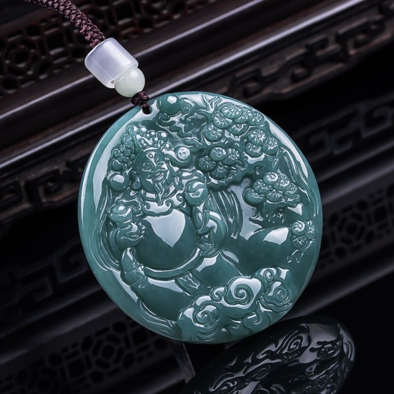 Necklaces - Birmese Jadeïet God van Rijkdom Hanger