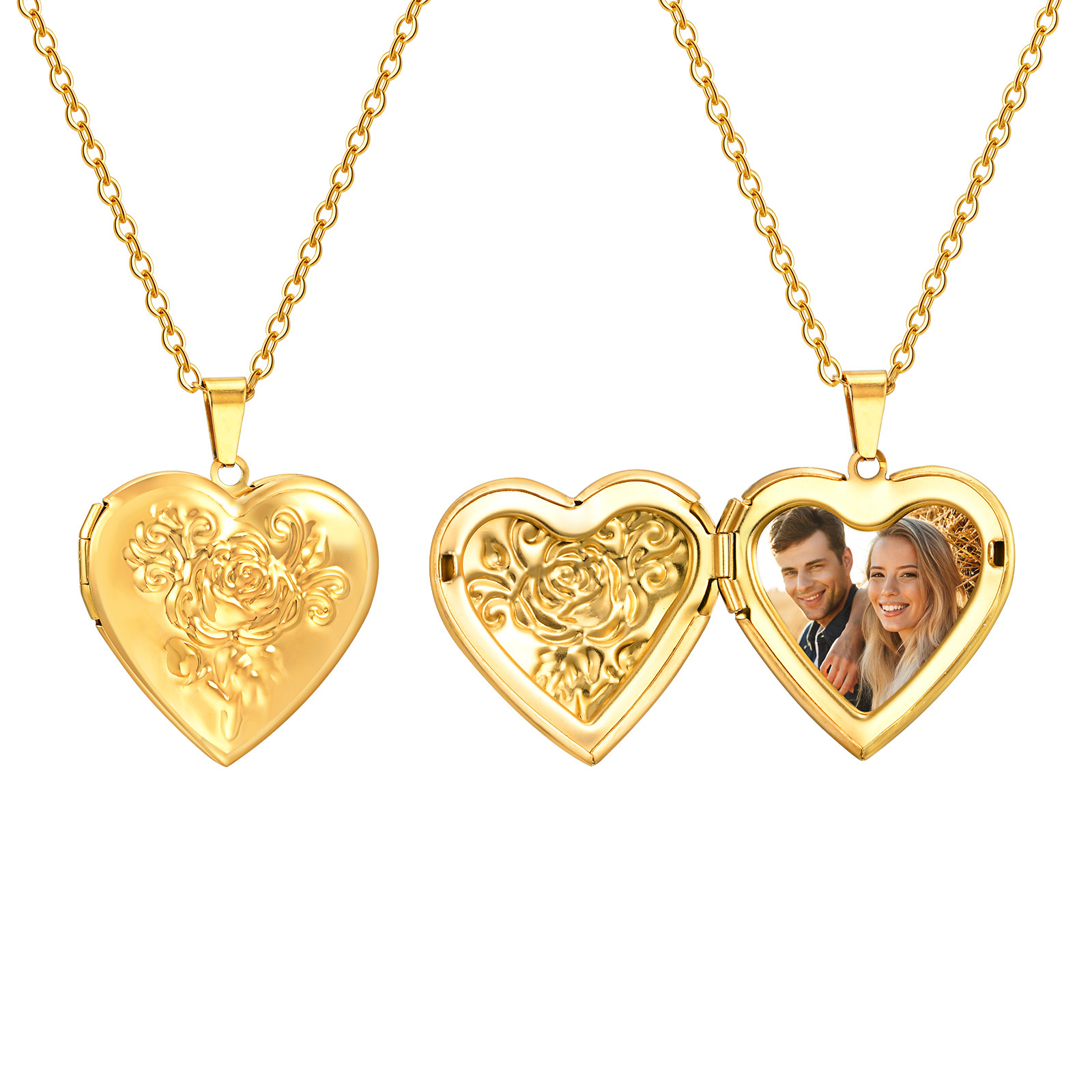 Custom Name Necklace Stainless Steel - Gepersonaliseerde hart hanger ketting voor dames,