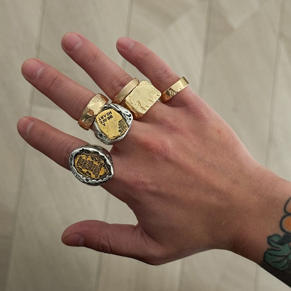 Vintage Punk Knuckle Rings Set - Sets van 6 ringen: geometrische, open