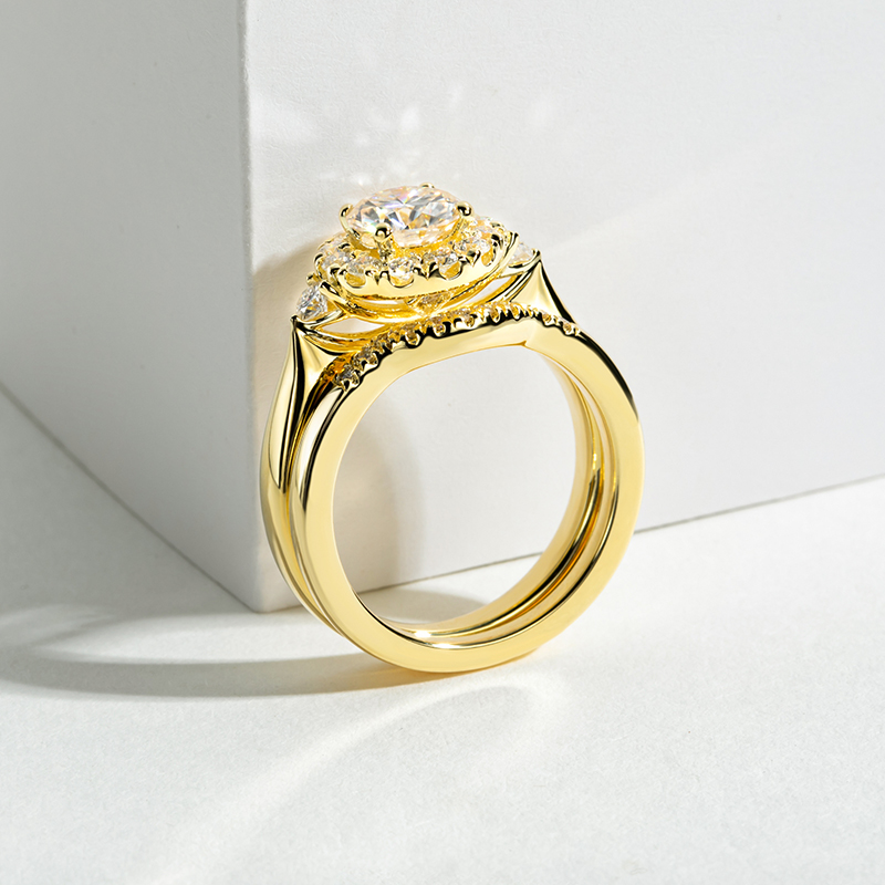Verlovingsring in goudkleur vo - Moissanite Engagement Ring 1 Carat recensie en prijs