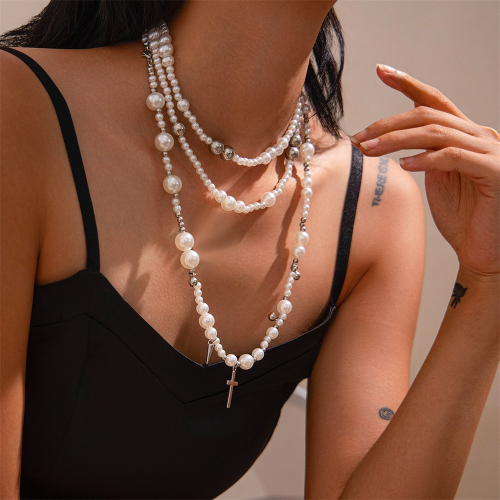 Multi-layer Imitatie Parel Kra - Layered Pendant Necklace Aesthetic recensie en prijs