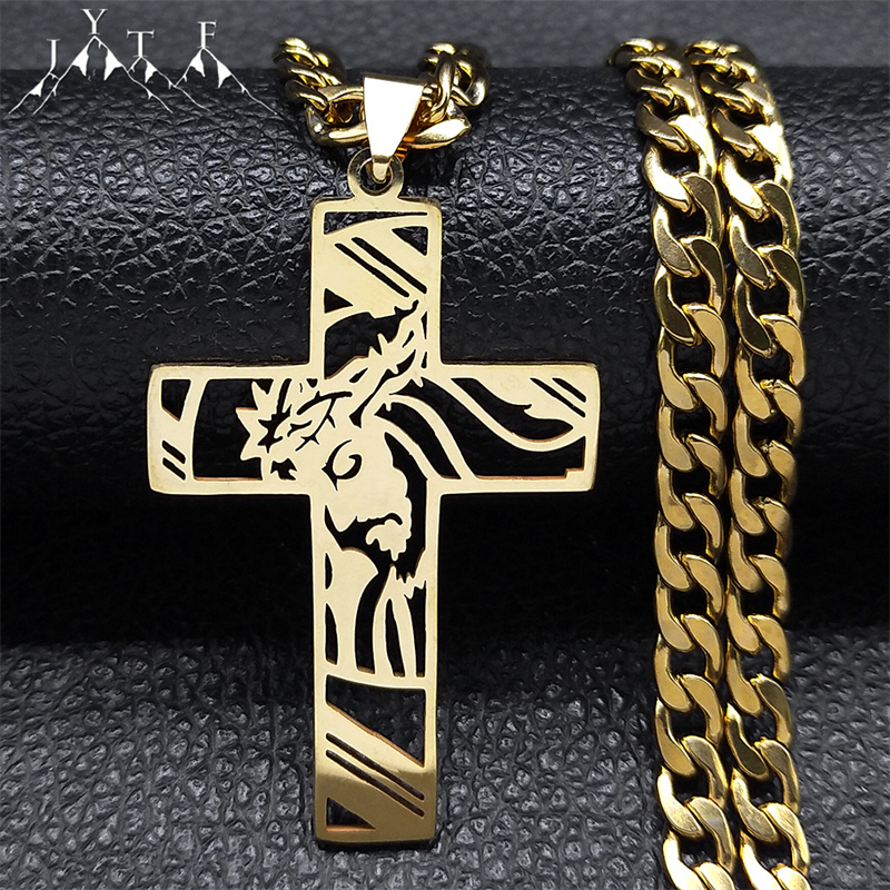 Hip Hop Punk Kroon van Doornen - Cross Pendant Necklace Gold recensie en prijs