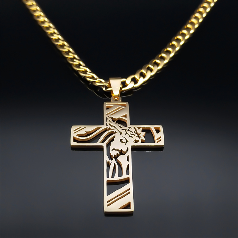 Hip Hop Punk Kroon van Doornen - Cross Pendant Necklace Gold recensie en prijs