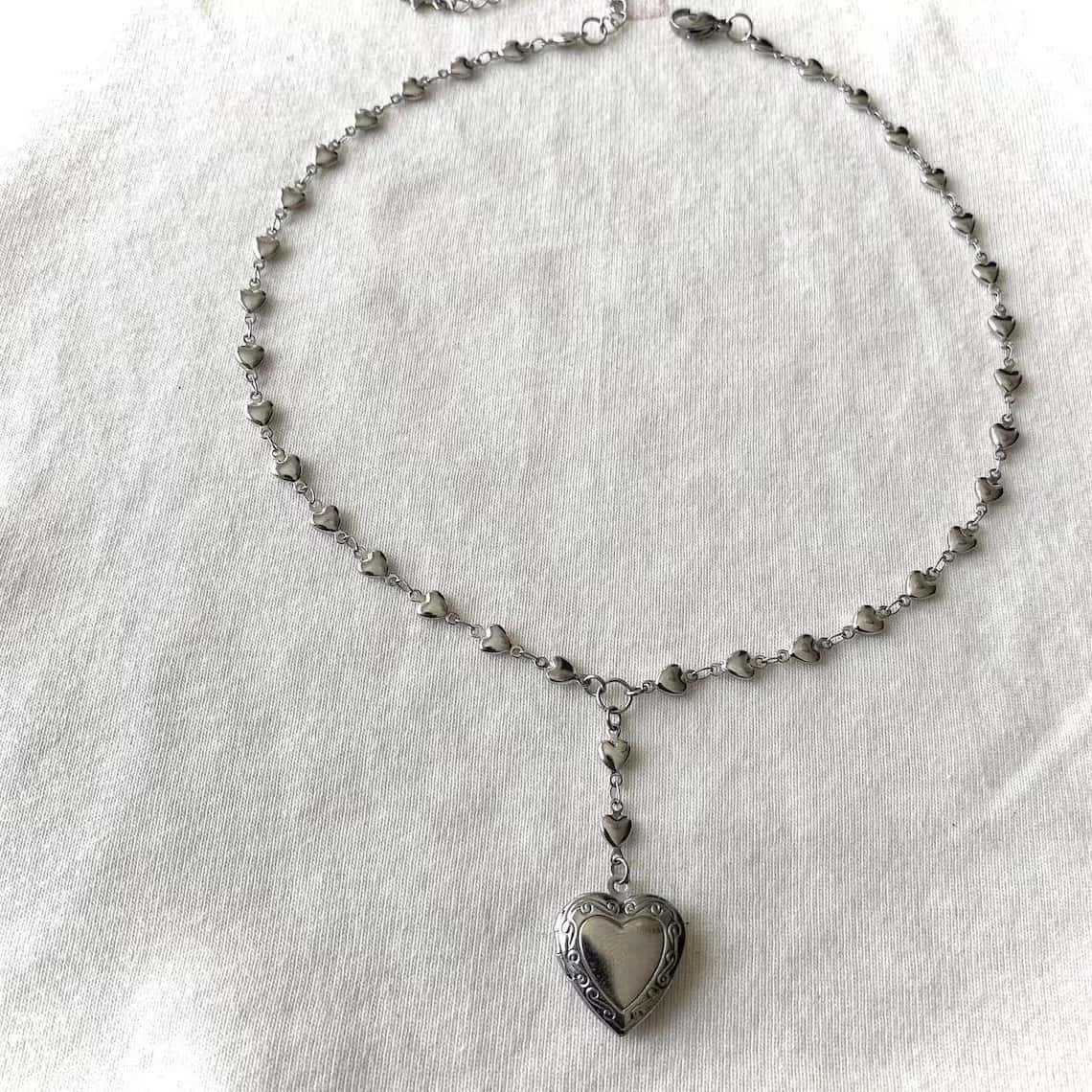 Rozenkrans Lariat ketting met  - Heart Locket Necklace Photo recensie en prijs