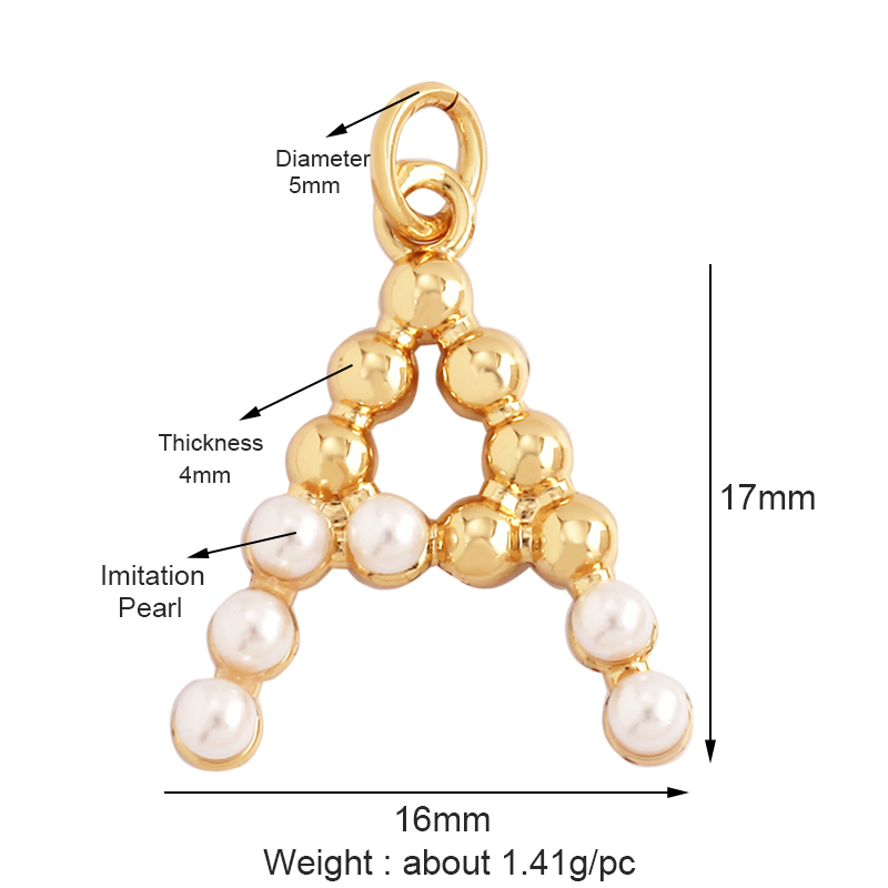 Mode Eenvoudige Imitatie Parel - Initial Letter Necklace 18K Gold recensie en prijs