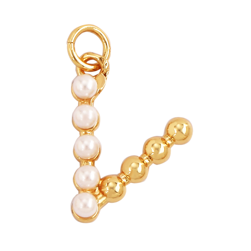 Mode Eenvoudige Imitatie Parel - Initial Letter Necklace 18K Gold recensie en prijs