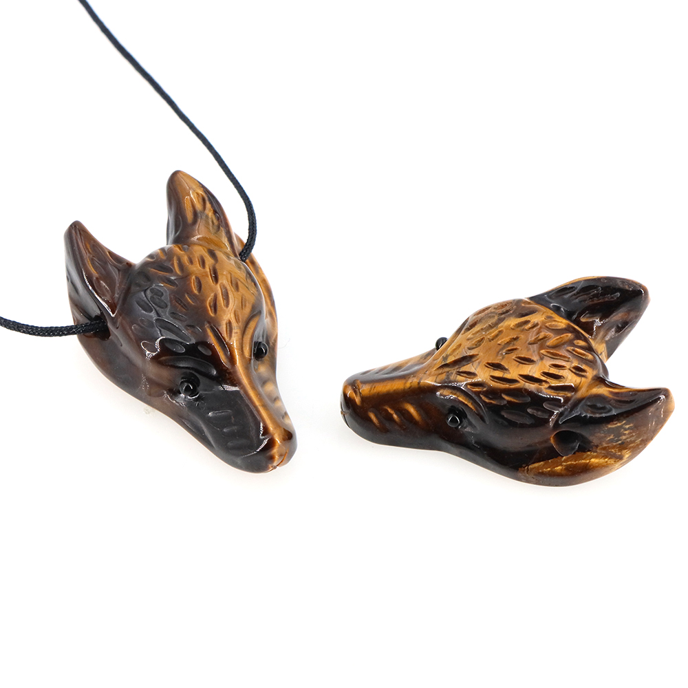 40mm Wolf Head Stone Hanger Na - Crystal Pendant Necklace Natural Stone recensie en prijs