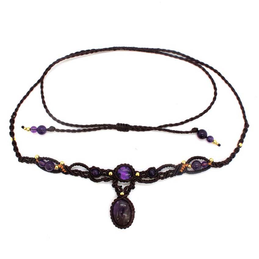 Kristal Gevlochten Macrame Ste - Crystal Pendant Necklace Natural Stone recensie en prijs