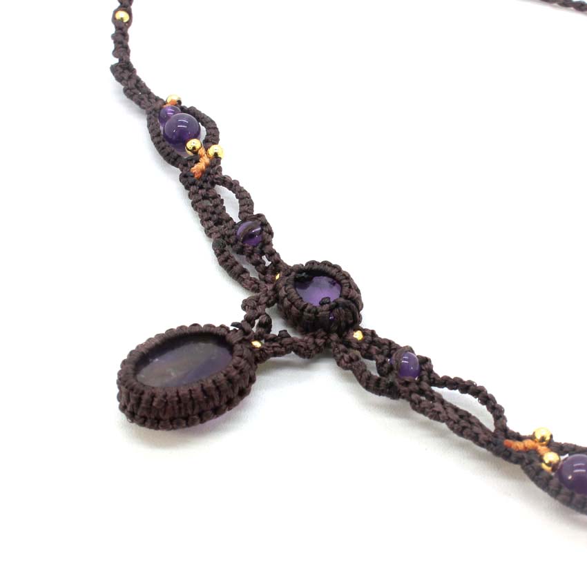 Kristal Gevlochten Macrame Ste - Crystal Pendant Necklace Natural Stone recensie en prijs