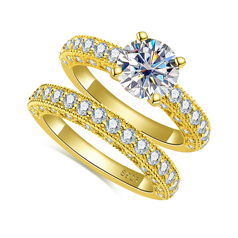 Ringset voor dames 925 sterlin - Moissanite Engagement Ring 1 Carat recensie en prijs