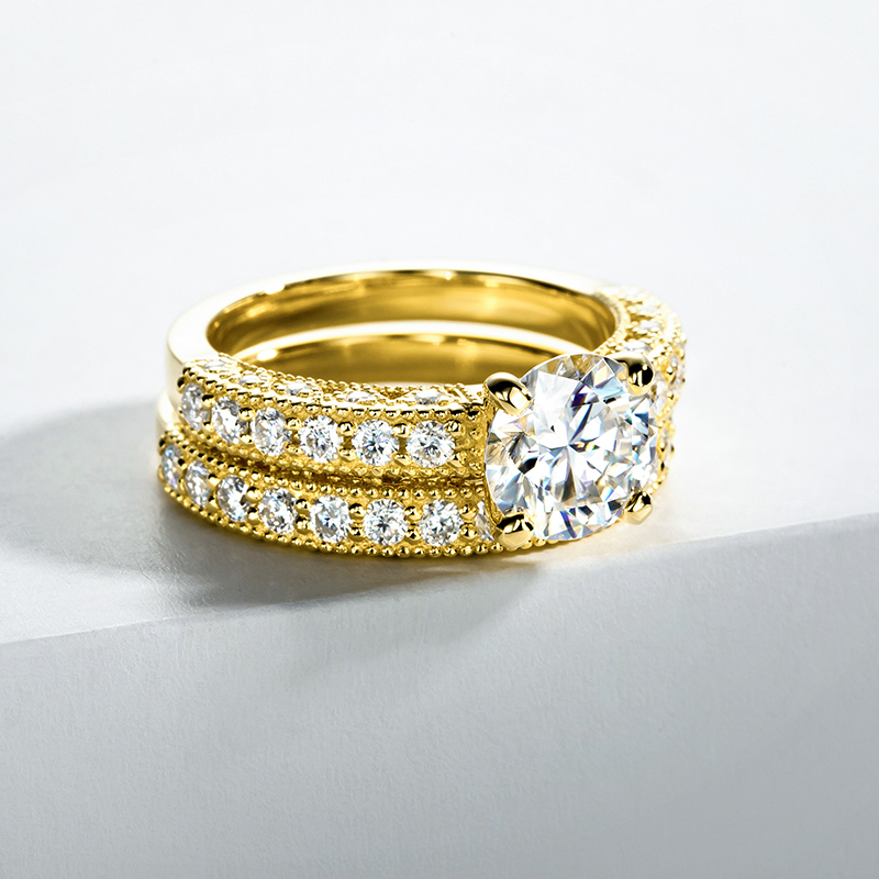 Ringset voor dames 925 sterlin - Moissanite Engagement Ring 1 Carat recensie en prijs