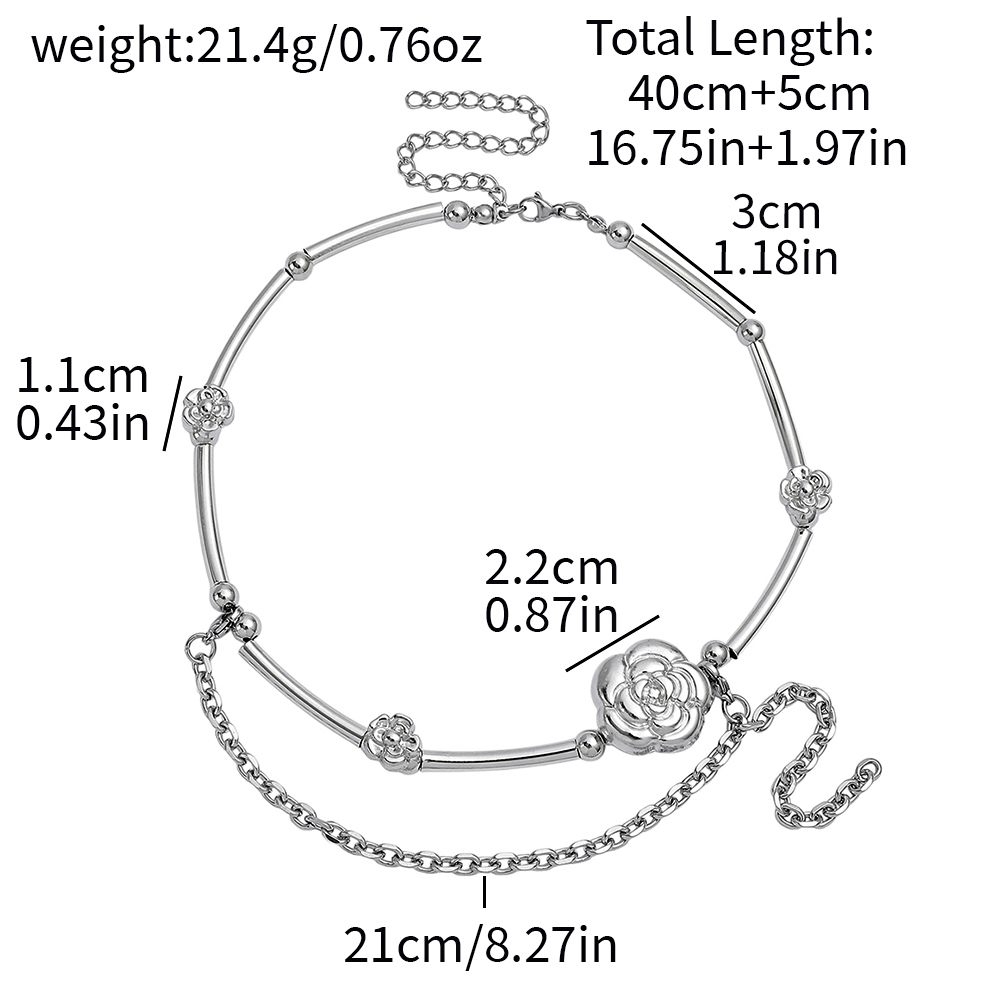 Y2K Esthetische Camelia Choker - Layered Pendant Necklace Aesthetic recensie en prijs