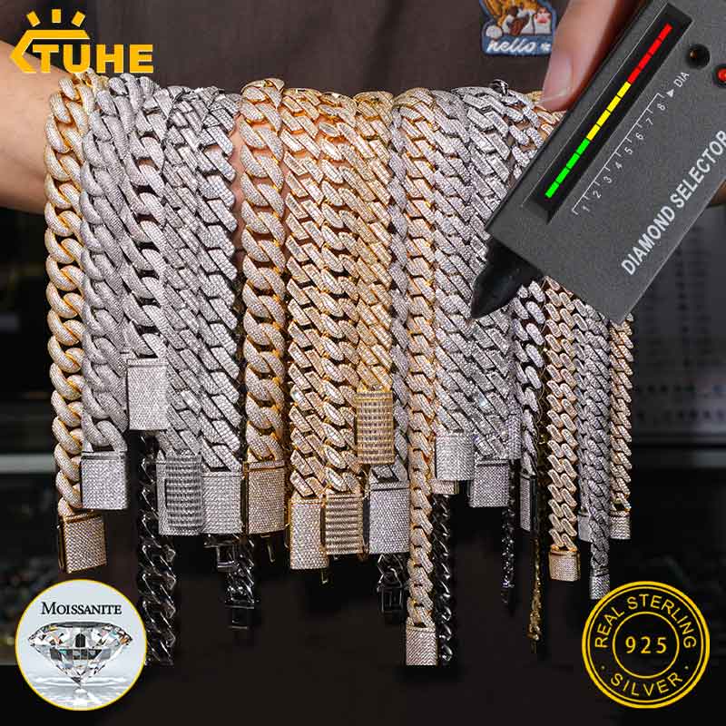 TUHE Unisex D Kleur Moissanite - Cuban Link Chain 12Mm recensie en prijs