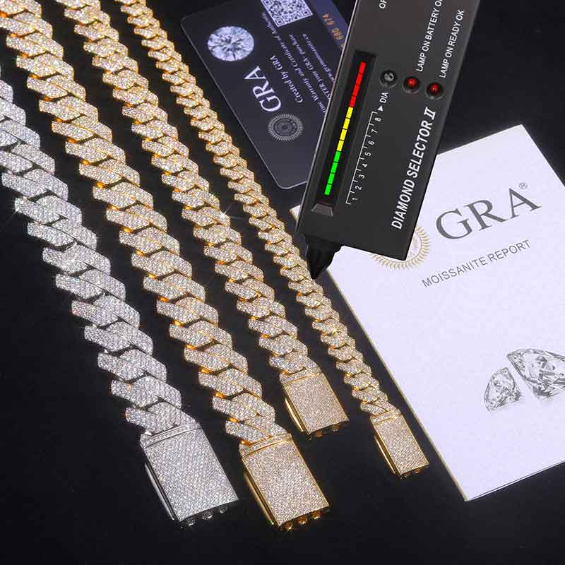TUHE Unisex D Kleur Moissanite - Cuban Link Chain 12Mm recensie en prijs