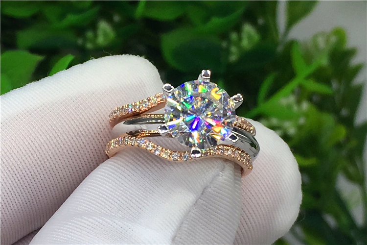 Aangepaste massief 18K Au750 w - Moissanite Engagement Ring 1 Carat recensie en prijs