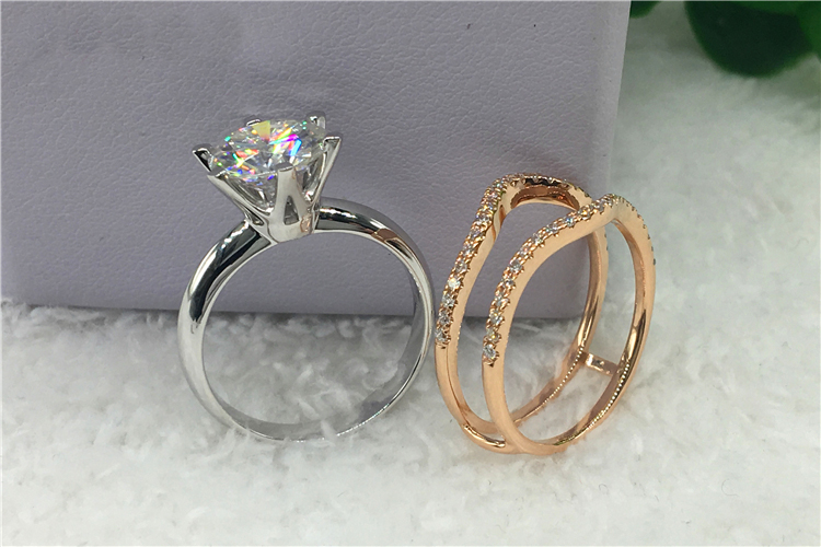 Aangepaste massief 18K Au750 w - Moissanite Engagement Ring 1 Carat recensie en prijs
