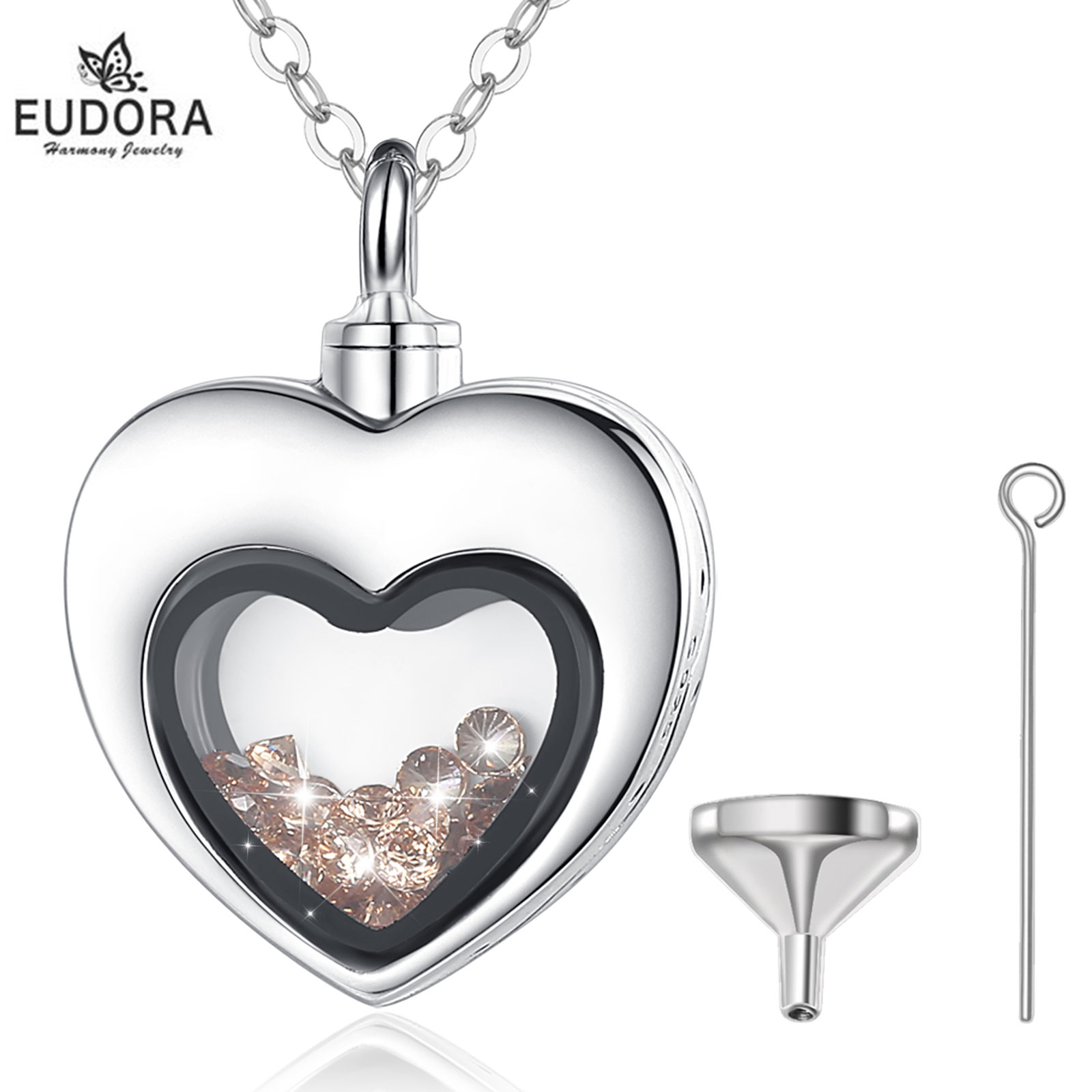 Eudora Sterling Zilver Hart Me - Heart Locket Necklace Photo recensie en prijs