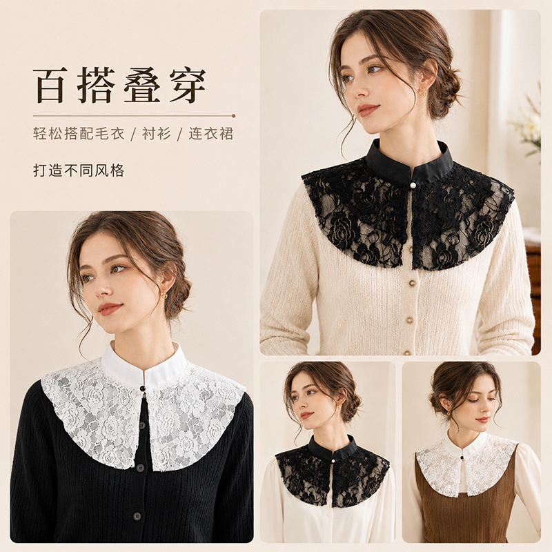 Elegante kanten bloemenkraag,  - Necklaces recensie en prijs